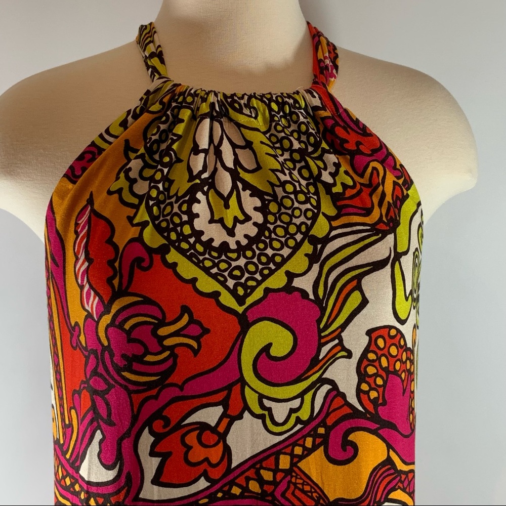 Trina Turk Rancho Halter Dress Small Paisley Lined